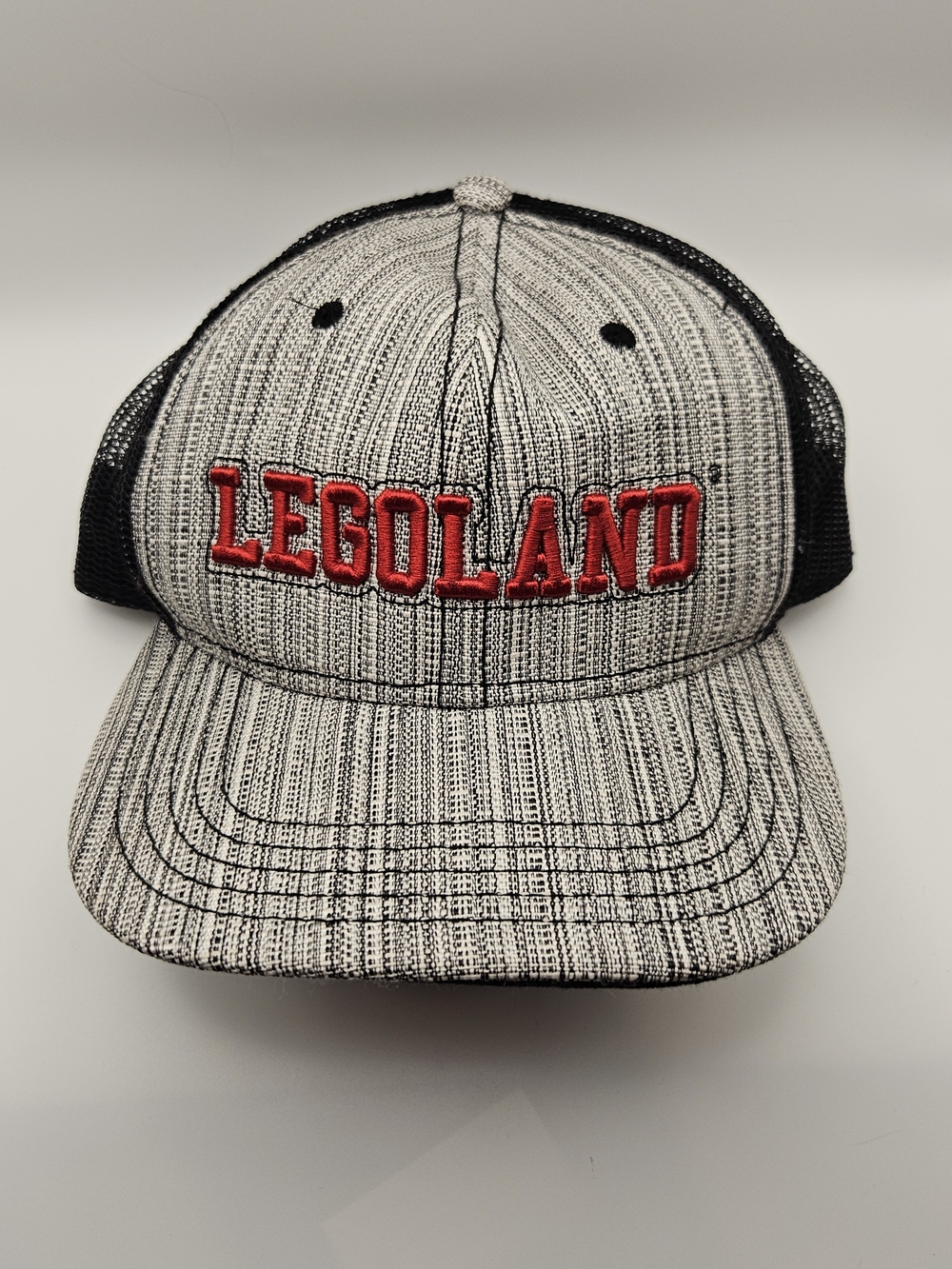 Lego Gray Textured Black Mesh Cap with Red Logo and Yellow Sun